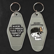 Custom Motel Keychains, UV Printed Full Color — production sample