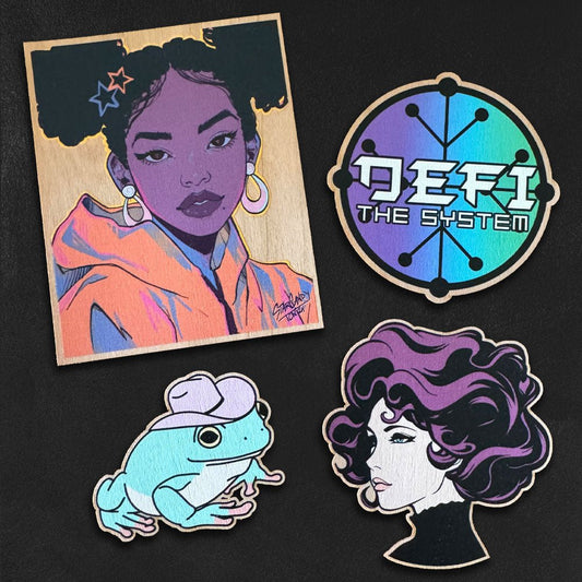 UV Printed Wooden Stickers (USA Made) - Alchemy Merch